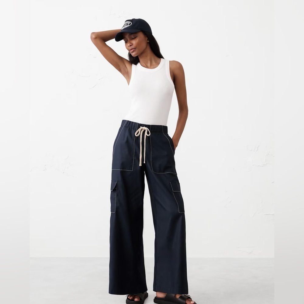 NWT! Banana Republic Wide-Leg High-Rise Cargo Pull-On Pant - 770982 🖥️4️⃣